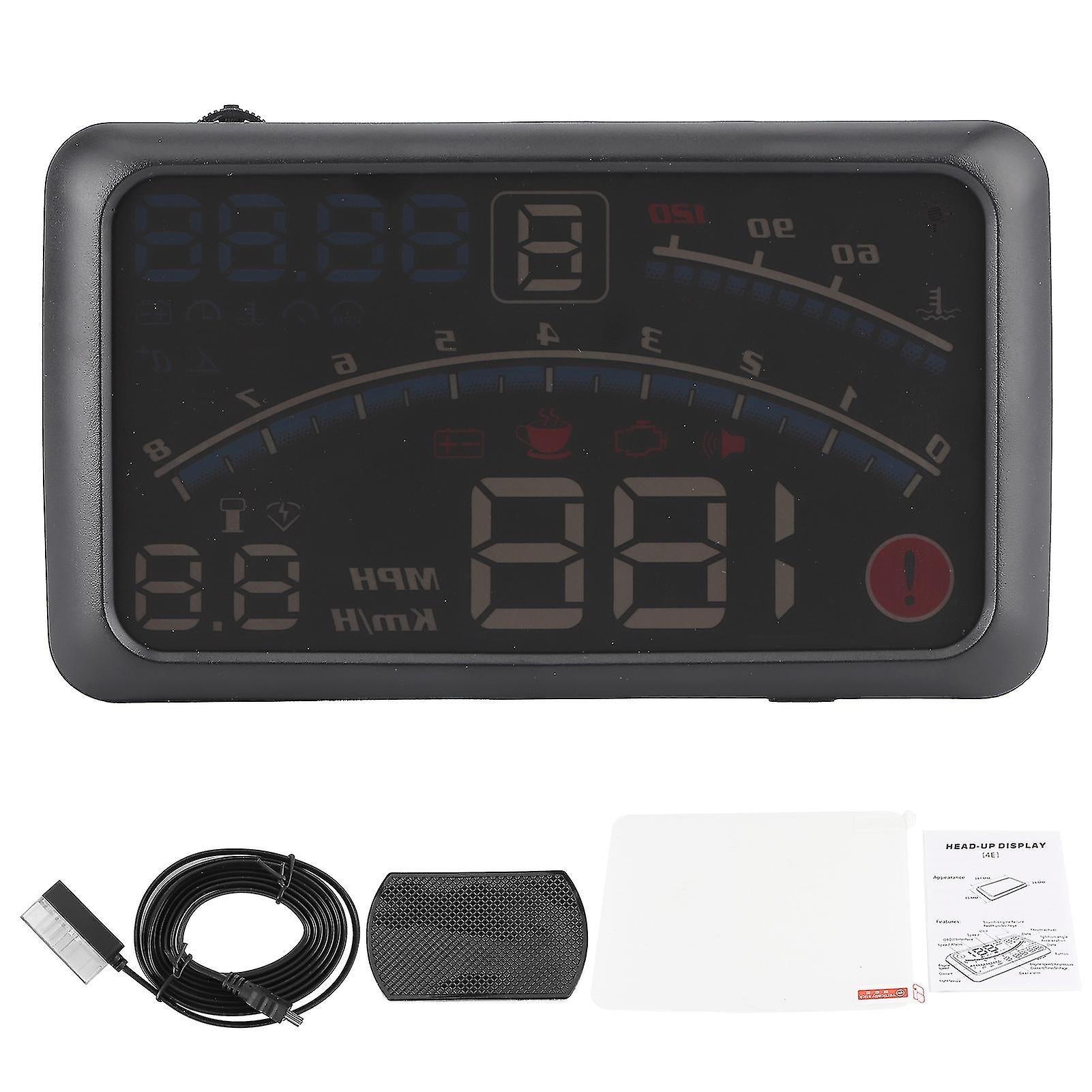 5.5In Car Projector Headup Display Set Obd2 Hud Windscreen Driving Data E4 Universal