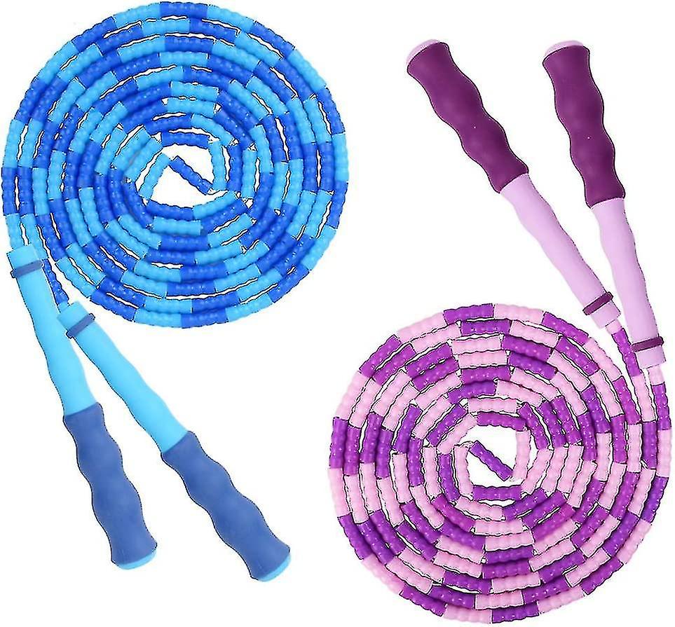 2 Pack Kids Jump Ropesadjustable Skipping Rope With Rubber Bead For Kidschildren And Student Keeping