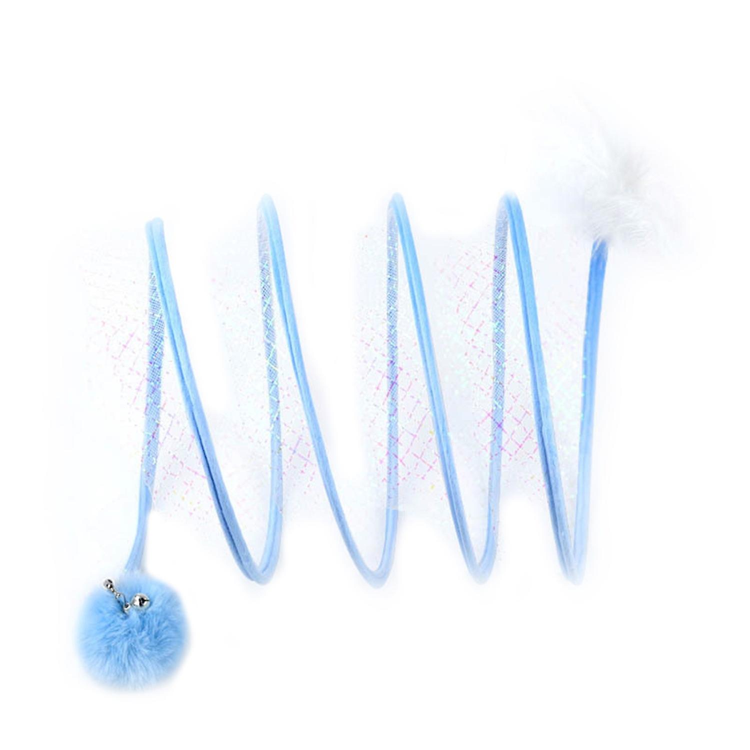 Cat Tunnel Toy with Feather Plush Ball Bell Mice Collapsible Play Tubes Relieve Boredom Interactive 