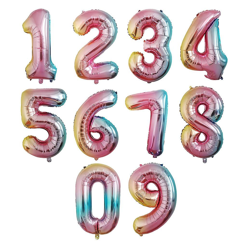 32 Inches Number Party Decorations Foil Balloons-size,color0,rainbow