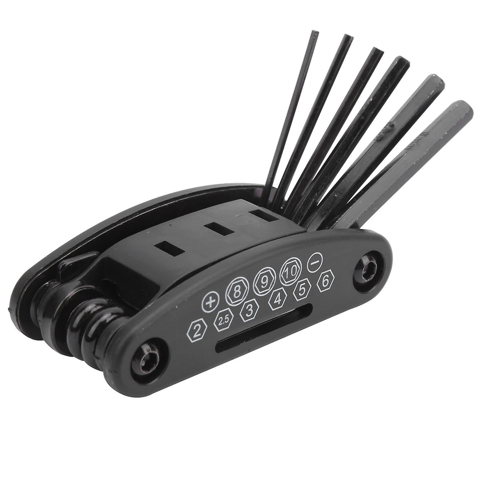 16 in 1 Foldable Black Bicycle Multi-Functional Repair Tool Kit