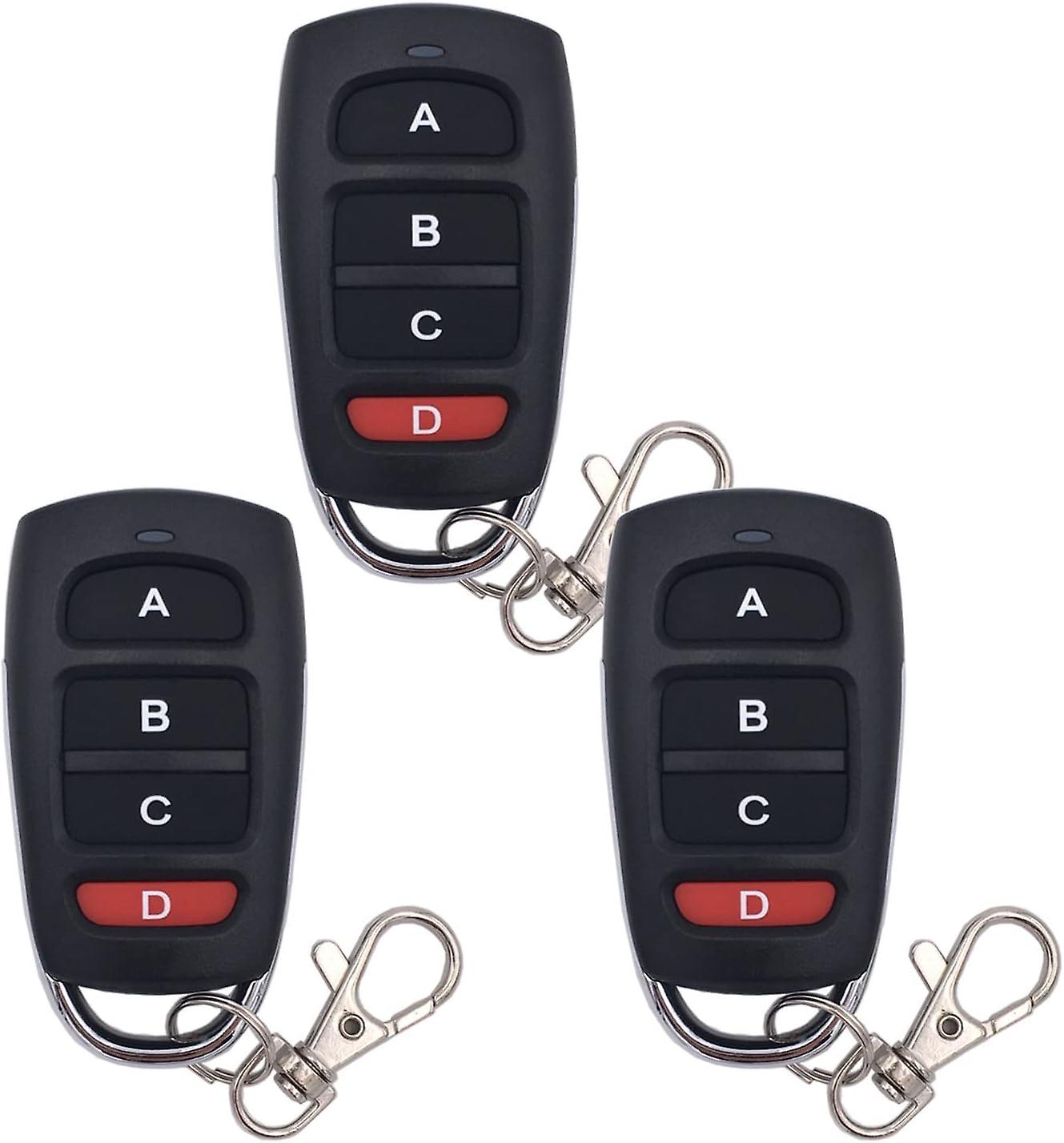 3pcs Garage Door remote control cloning remote control 433mhz universal wireless remote control keychain