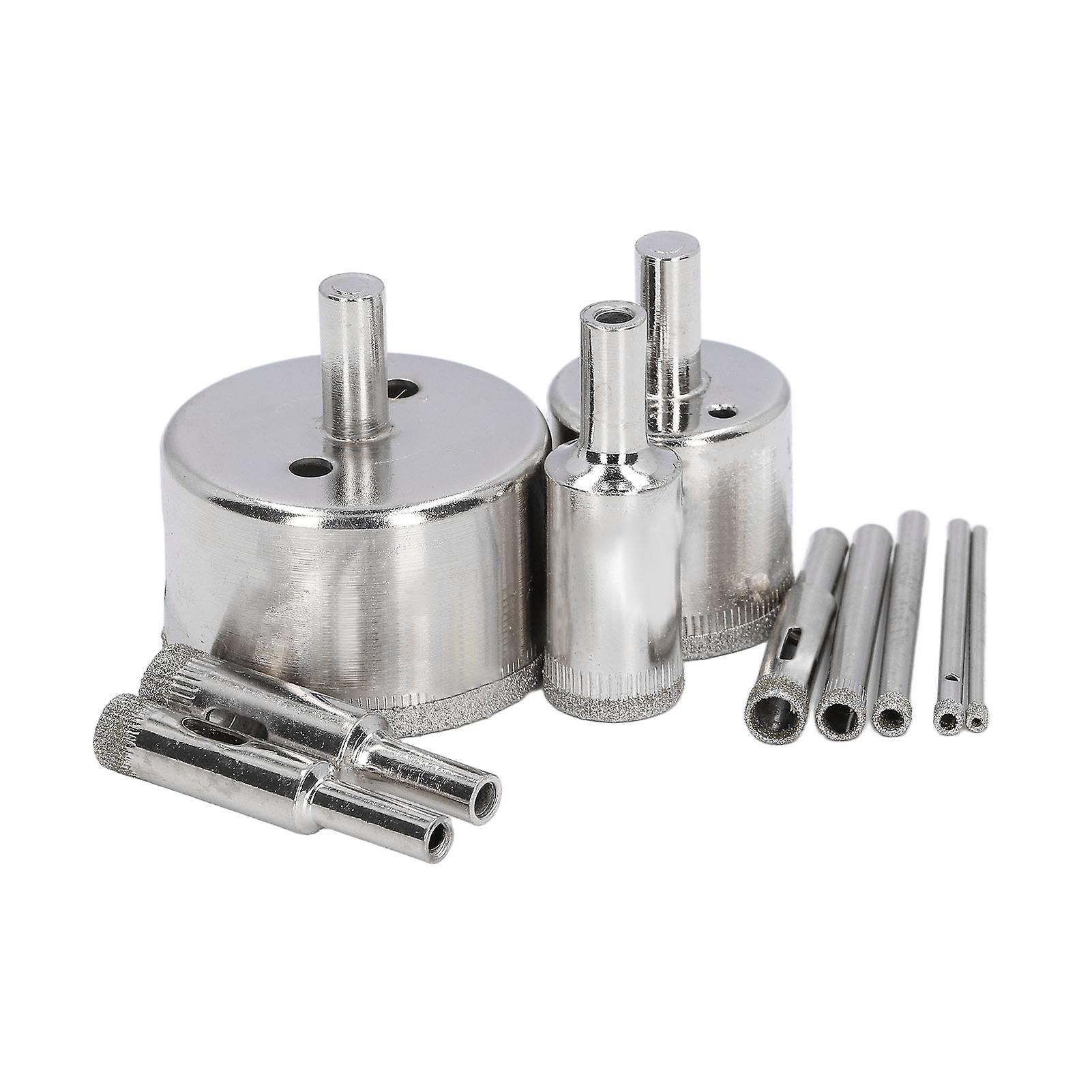 10 Pcs Diamond Drill Bits 3‑50mm Hole Saw Glass Labor Saving Drilling Drill Bit Sharpener