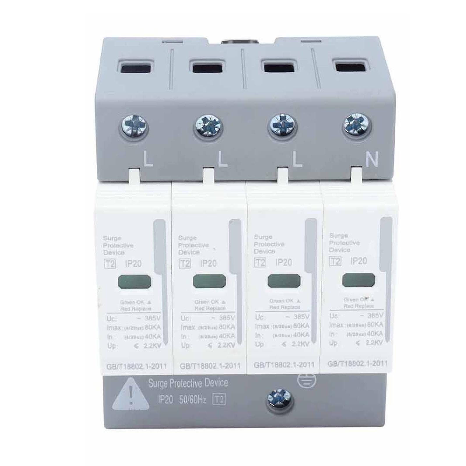 Ouitble 80KA House Surge Protector Surge Protective Devices House Arrester 80KA, 4P 220V/380V SPD 2 Level BEMLY80