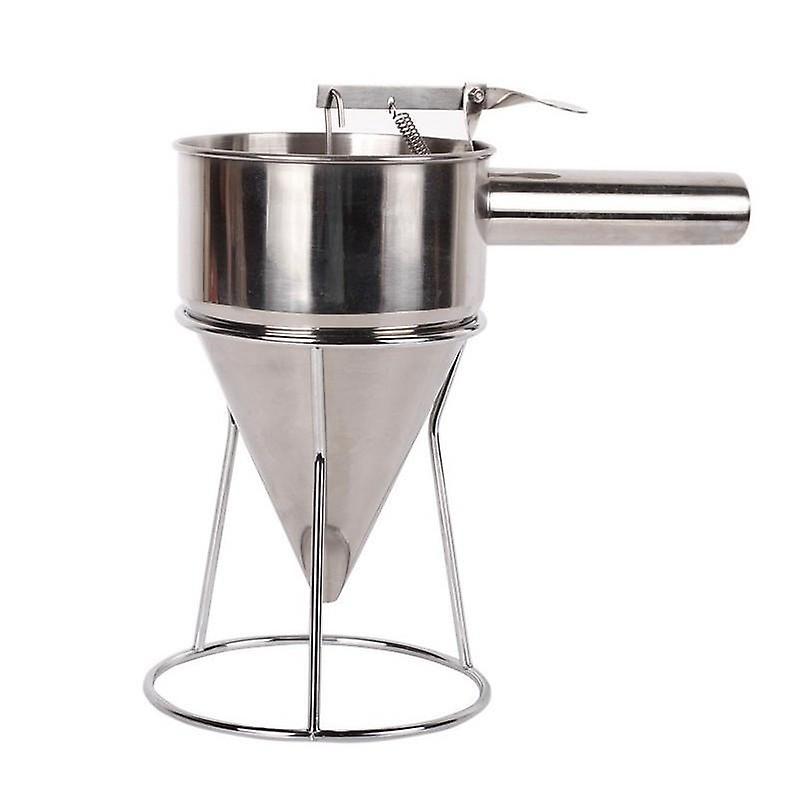 Stainless steel batter mixing and separating funnel