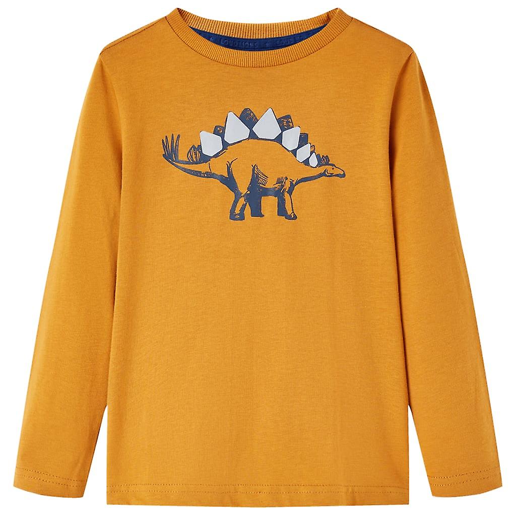 Kinder-Langarmshirt Dunkles Ocker 92, SKU: 12854