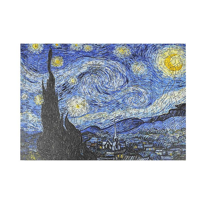 High Difficulty Irregular Wooden Puzzle The Starry Night