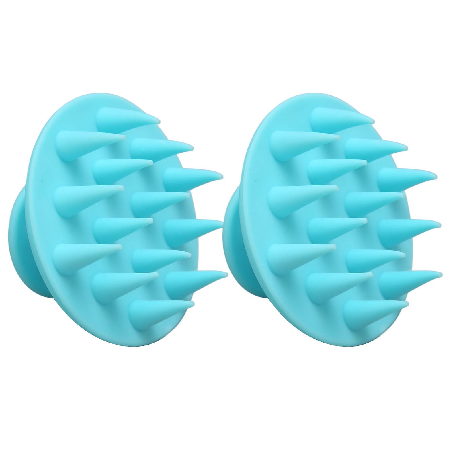 Pack Blue Shampoo Brush Soft Silicone Scalp Massager Brush for Wet and Dry Scalp, Dandruff Removal