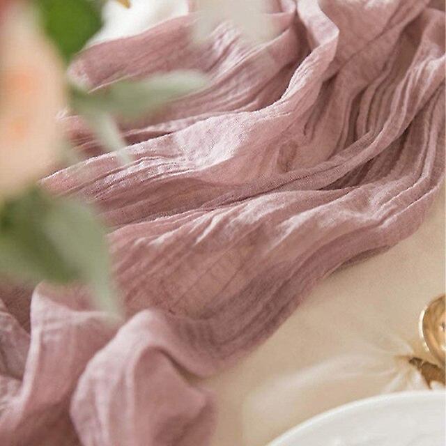 Cheesecloth Table Setting,gauze Table Runner,semi-sheer Personalize Retro Boho Dining Vintage Wedding Decor Dinner Tablecloth