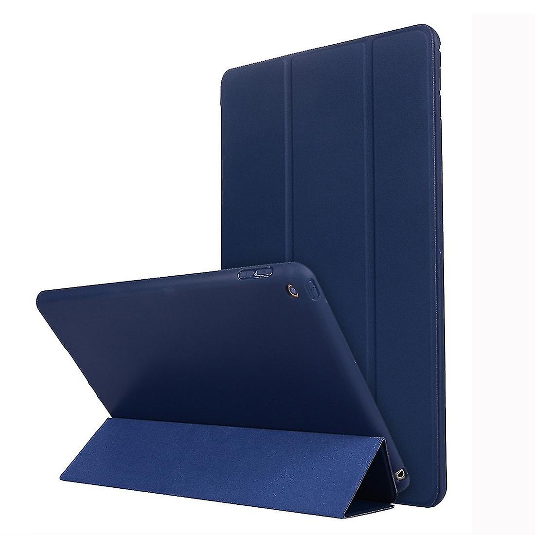 For Ipad 10.2 2021 / 2020 / 2019 Tpu Horizontal Flip Leather Case, With Three-folding Holder For Ipad 10.2 2021 / 2020 / 2019 Blue