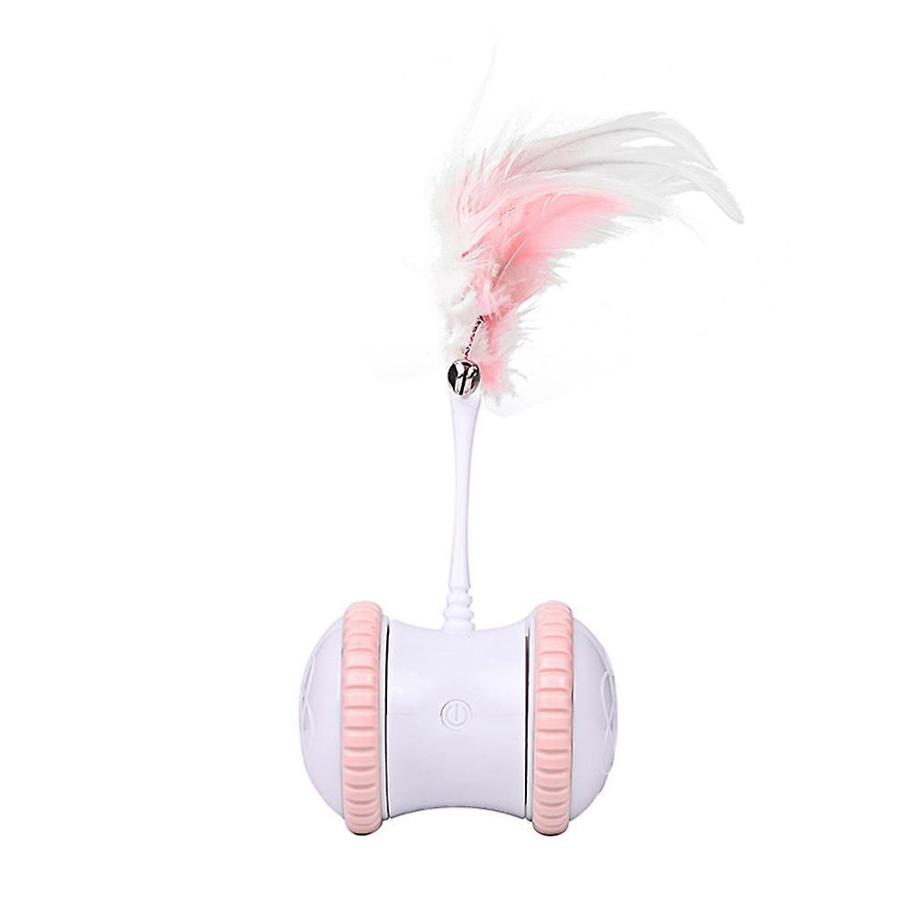 Electric Robotic Cat Toys With Feathers Automatic Steering Rotating USB Charging for Cat Kitten