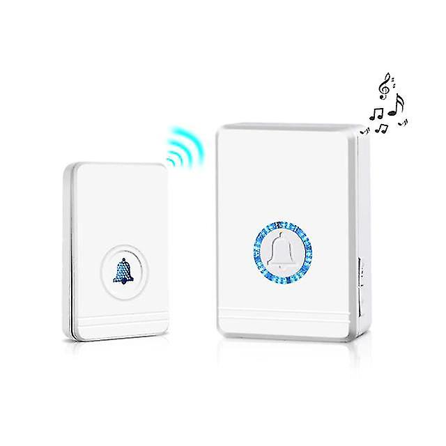 Door Bells Chimes Long Range Wireless Doorbell Plug Loudspeaker Home Entry Alarm Waterproof White