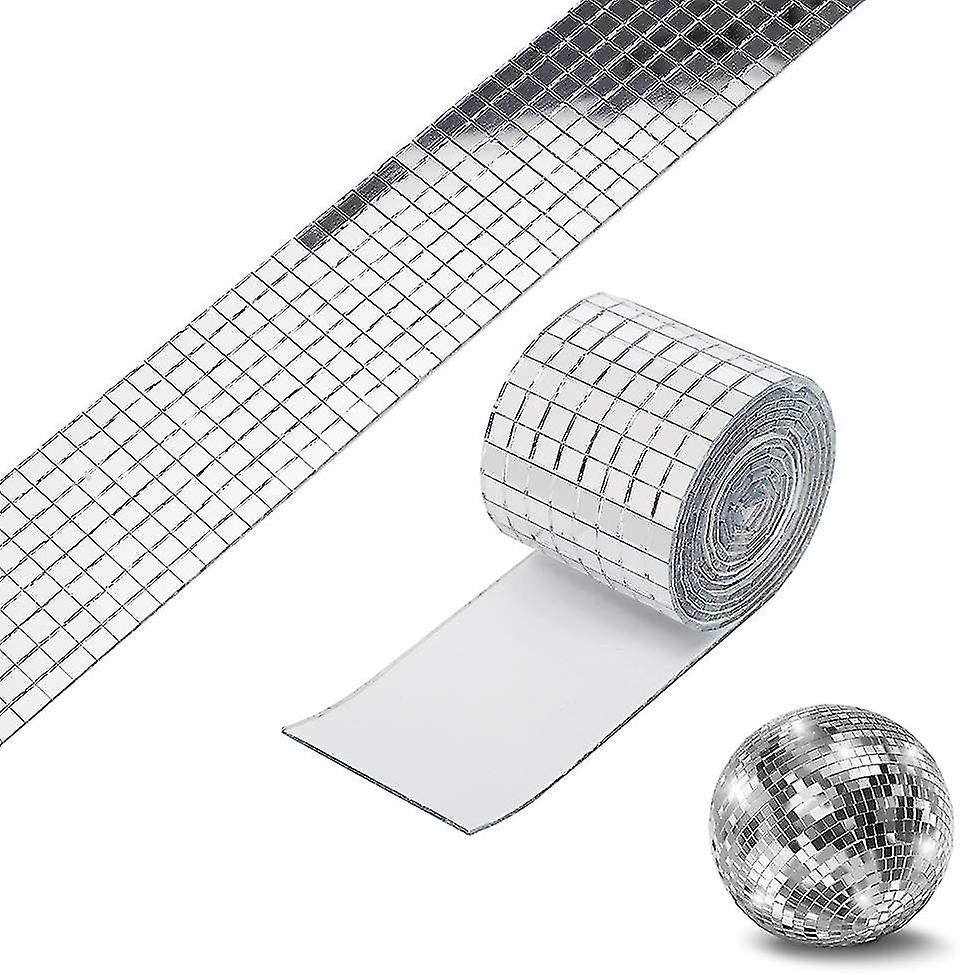 Mirror Mosaic Tiles, Self-adhesive Craft Mirror Mosaic Tiles Square Glass Stickers(Silver)