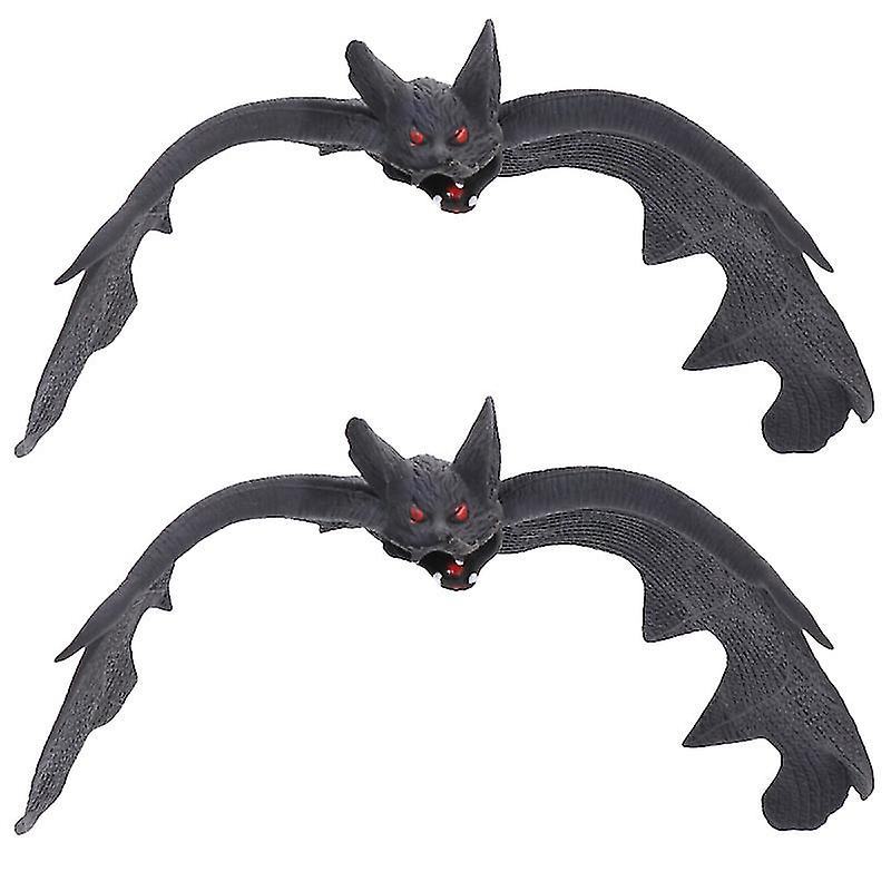 2pcs Simulation Bats For Halloween Decorations