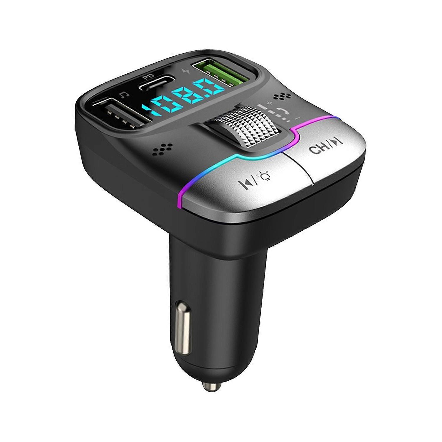 Bluetooth-compatible Car Charger with Dual Ports Hands-Free Calling Stable Connection Universal Car