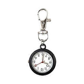 Men Women Pocket Watch Waterproof Quartz Movement Large Screen Record Time Keychain Watch
