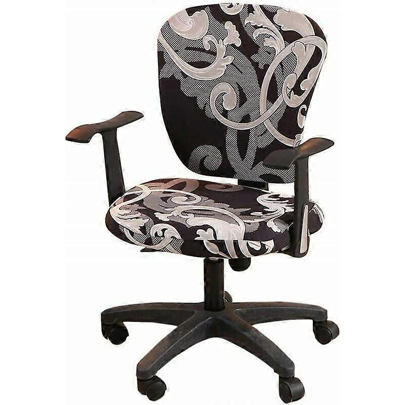 Office Computer Chair Covers, Removable Washable Split Stretch Seat Cover Rotating Chair Protector Cover