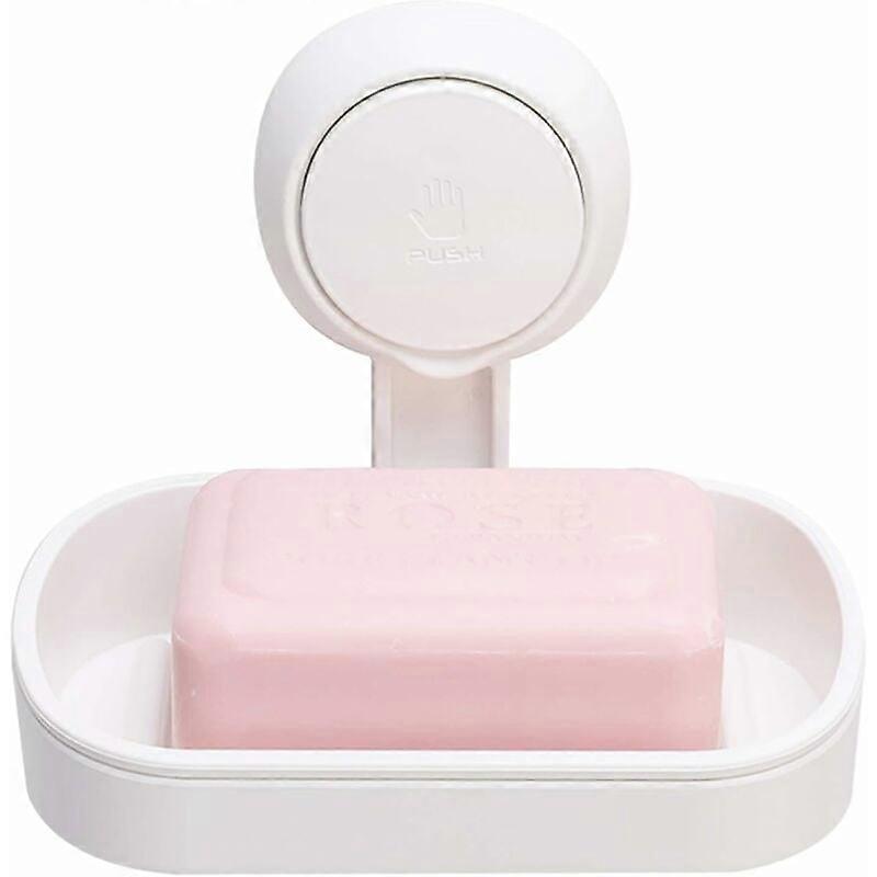 Suction Cup Soap Dish Suction Cup Soap No -White Drilling & Reusable 1 Second Installation Shower Soap Holder Load 5KG Waterproof Support for Tiles Sh