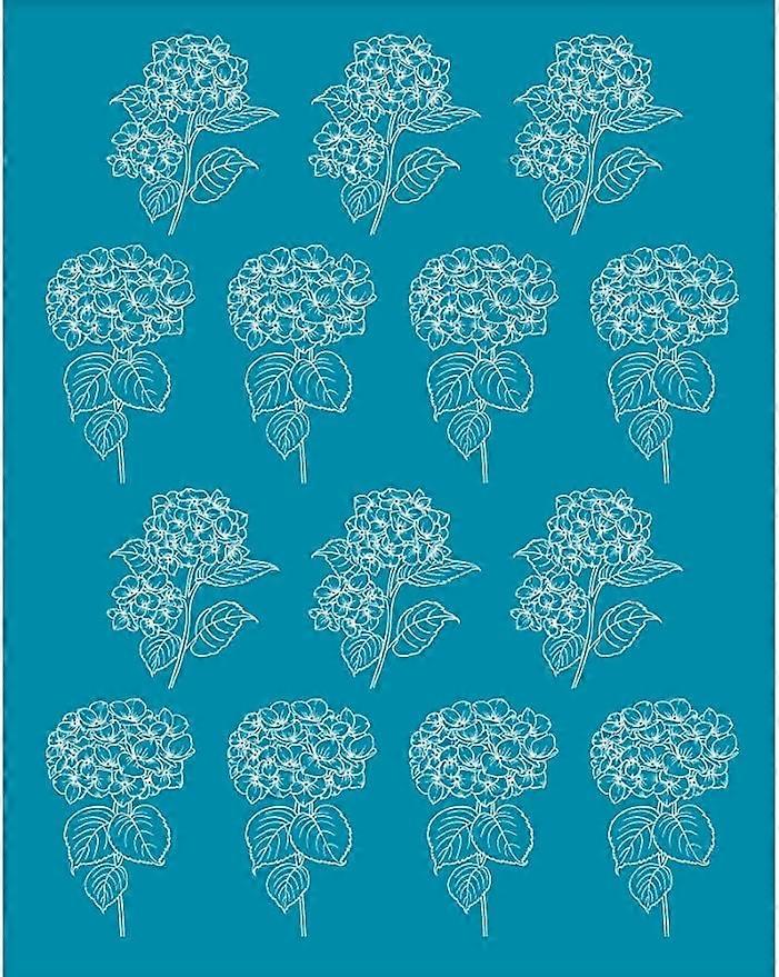 4x5 Inch Clay Stencils Hydrangea Pattern Silk Screen for Polymer Clay Flower Silk Screen Stencils