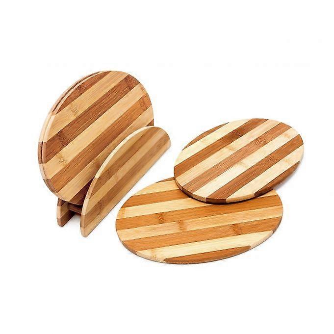 Striped bamboo breakfast board