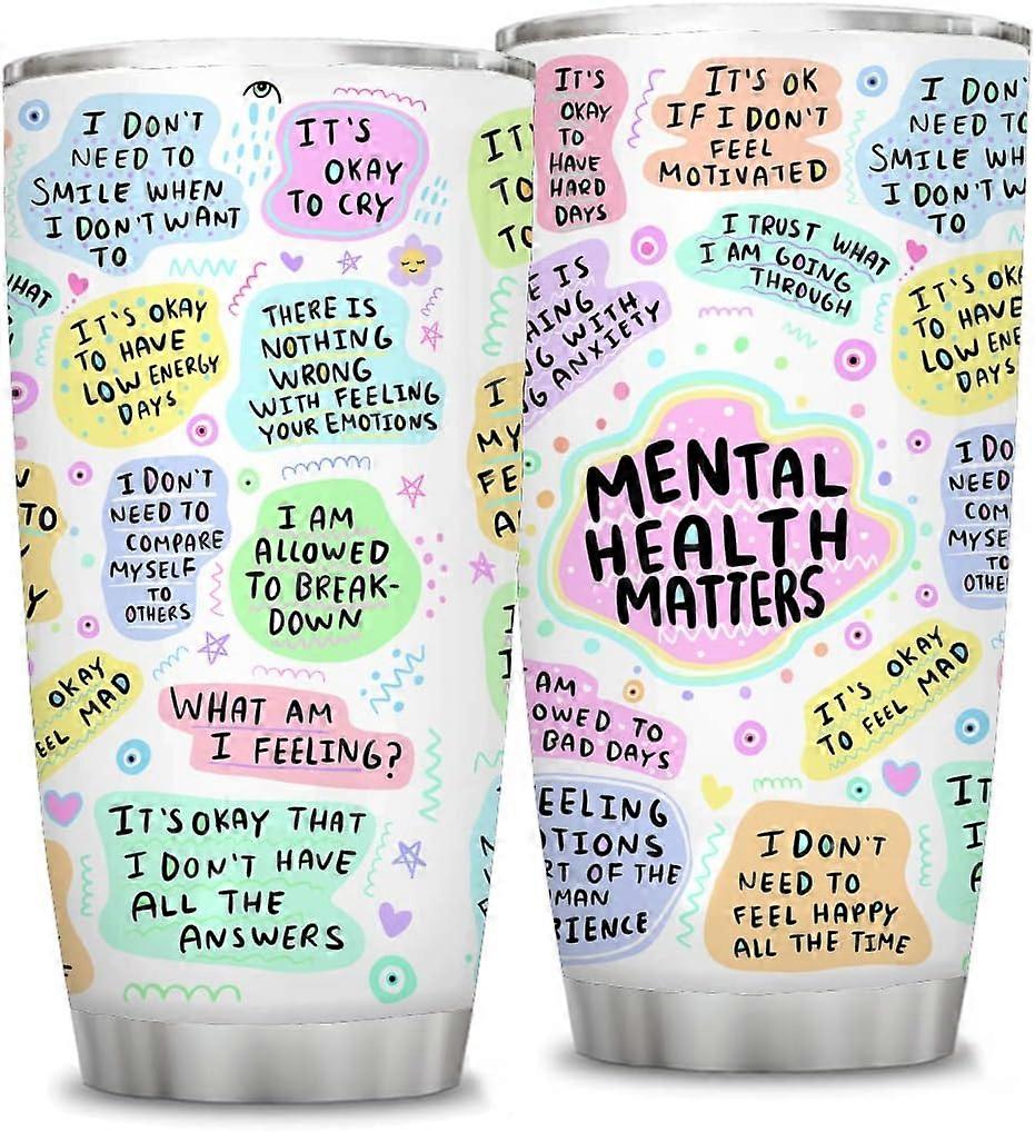 هدية 20 أوقية للنساء ، هدية انهيار الصحة العقلية ، أفضل هدايا أعياد الميلاد للنساء ، فكرة للأصدقاء أفضل لاعب ، معزول من الفولاذ المقاوم للصدأ مزدوج الجدار فراغ 