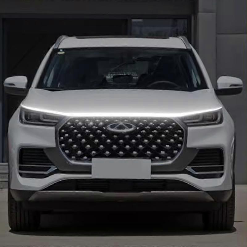 Chery Tiggo 8 Pro Car Led Hood Daytime Running Light Strip Waterproof Flexible Auto Decorative Through Lamp 12v