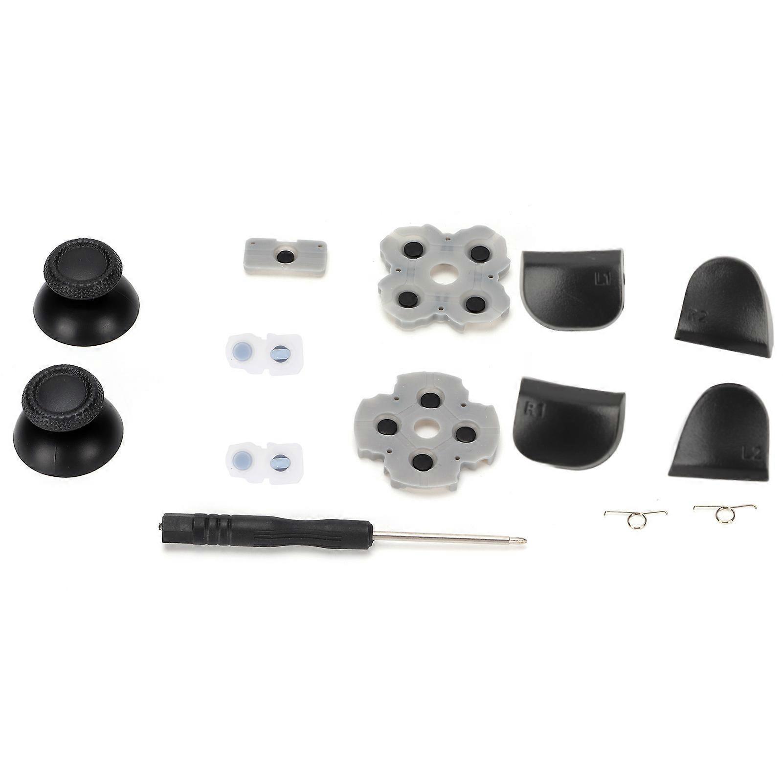 Controller Replacement Kit For Ps5 Handle Conductive Rubber Pad Rocker 3d Plastic Cap L12 Replacement Buttons Set