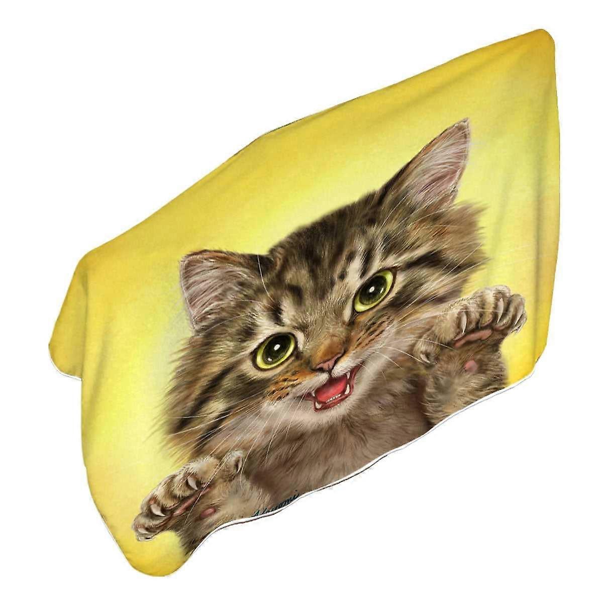 Cats Art Designs Claws Out Kitten Microfiber Beach Towel