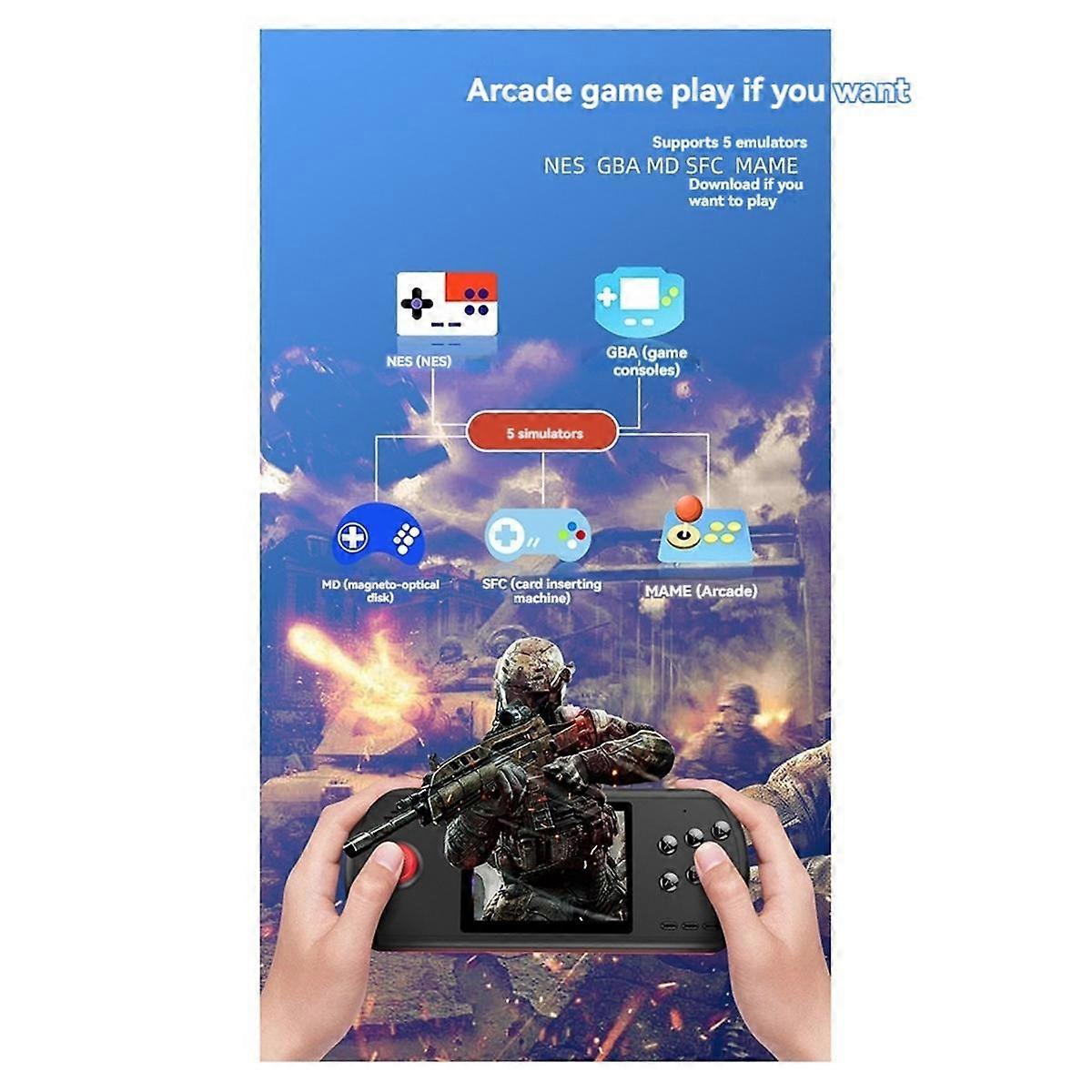 3.5 Inch D22 Handheld Game Console HD Large Screen Classic Arcade Support Simulator Portable Game Console E