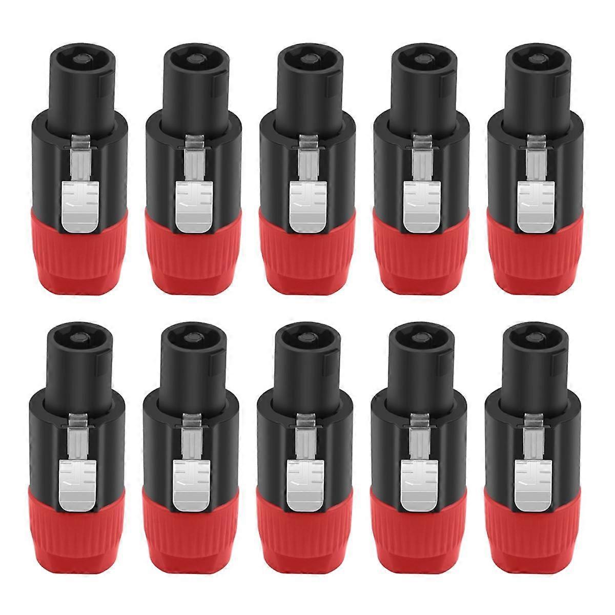 10PC 4Pin NL4FC Speaker Connector Ohm Plug Speaker Audio Cable Adapter Twist Lock 4Pin Speakon Fema