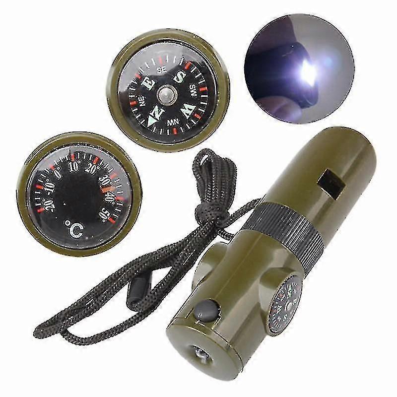 Seven-in-one Whistle Multi-function Survival Compass Survival Outdoor Whistle Compass Thermometer