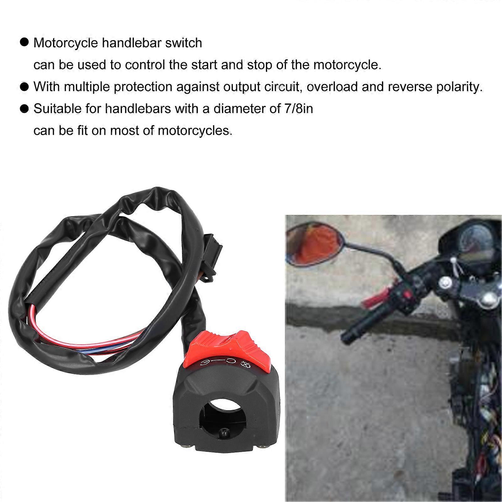 7/8in Handlebar Switch Impermeabil Motocicleta Start Stop Button Controller Universal