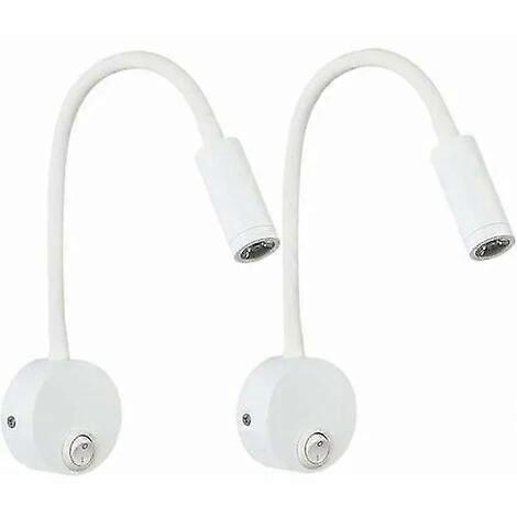 2pcs lámpara de pared - interruptor blanco tipo 3W - blanco cálido 3000-3100