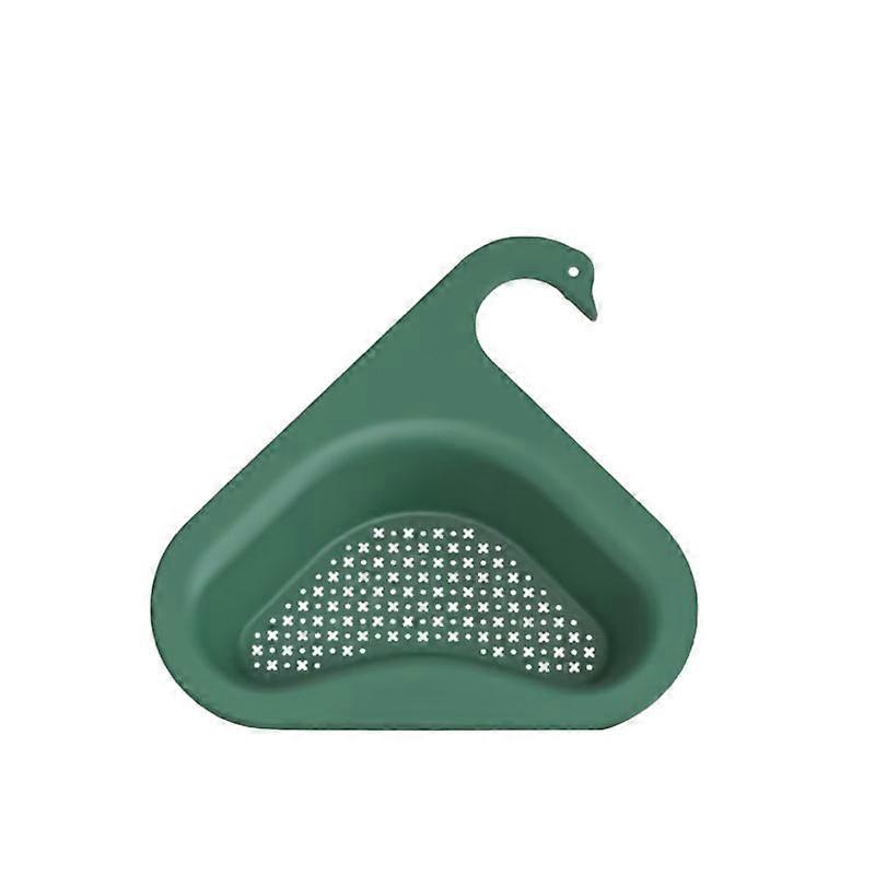 Swan Triangle Sink Drain Basket Kitchen Supplies Drain Bracket (green)