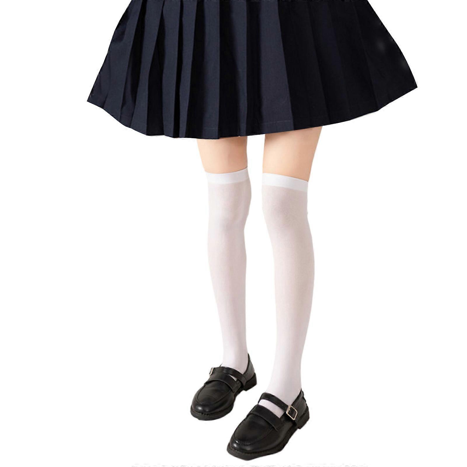  Femei solid color coapsă ciorapi de mare Clasic Catifea Thin Student șosete de vițel