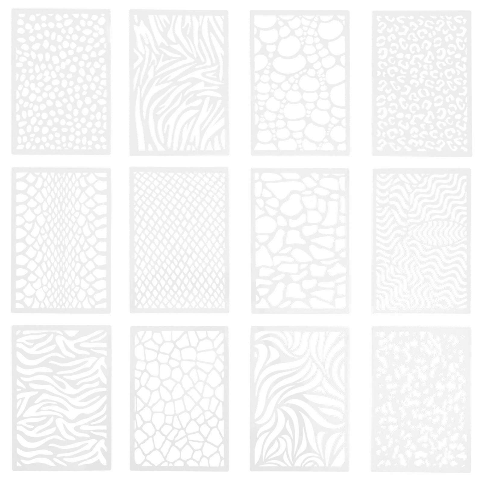 12 Pcs Leopard Stencil Zebra Art Painting Template Diy Painting Stencils Leopard Print Stencil Cheetahs Print Stencils