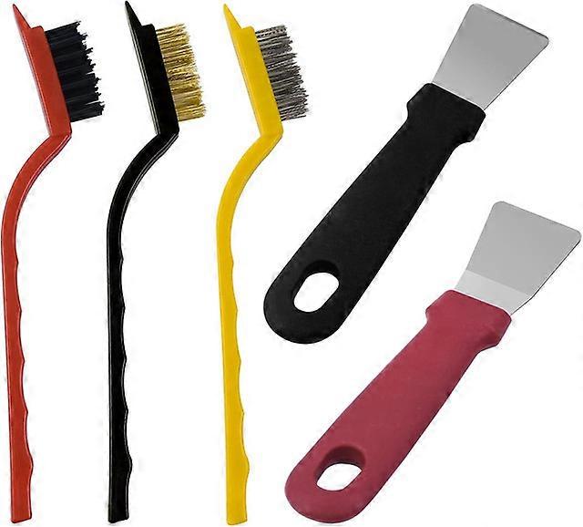 5PCS/SETS Plastic Oven Scraper Tool Non Scratch Cleaning Scraper Kitchen Grease Scraper Hob Scraper Glass Scraper Nylon Super Scraper Ice Scraper with