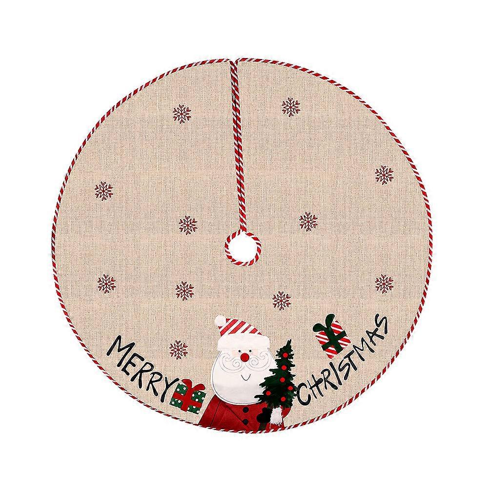 Christmas Tree Skirt, Christmas Tree Blanket, Christmas Tree Blanket Round, Tree Blanket Christmas Tree, 108cm Retro Christmas Tree Blanket with Linen