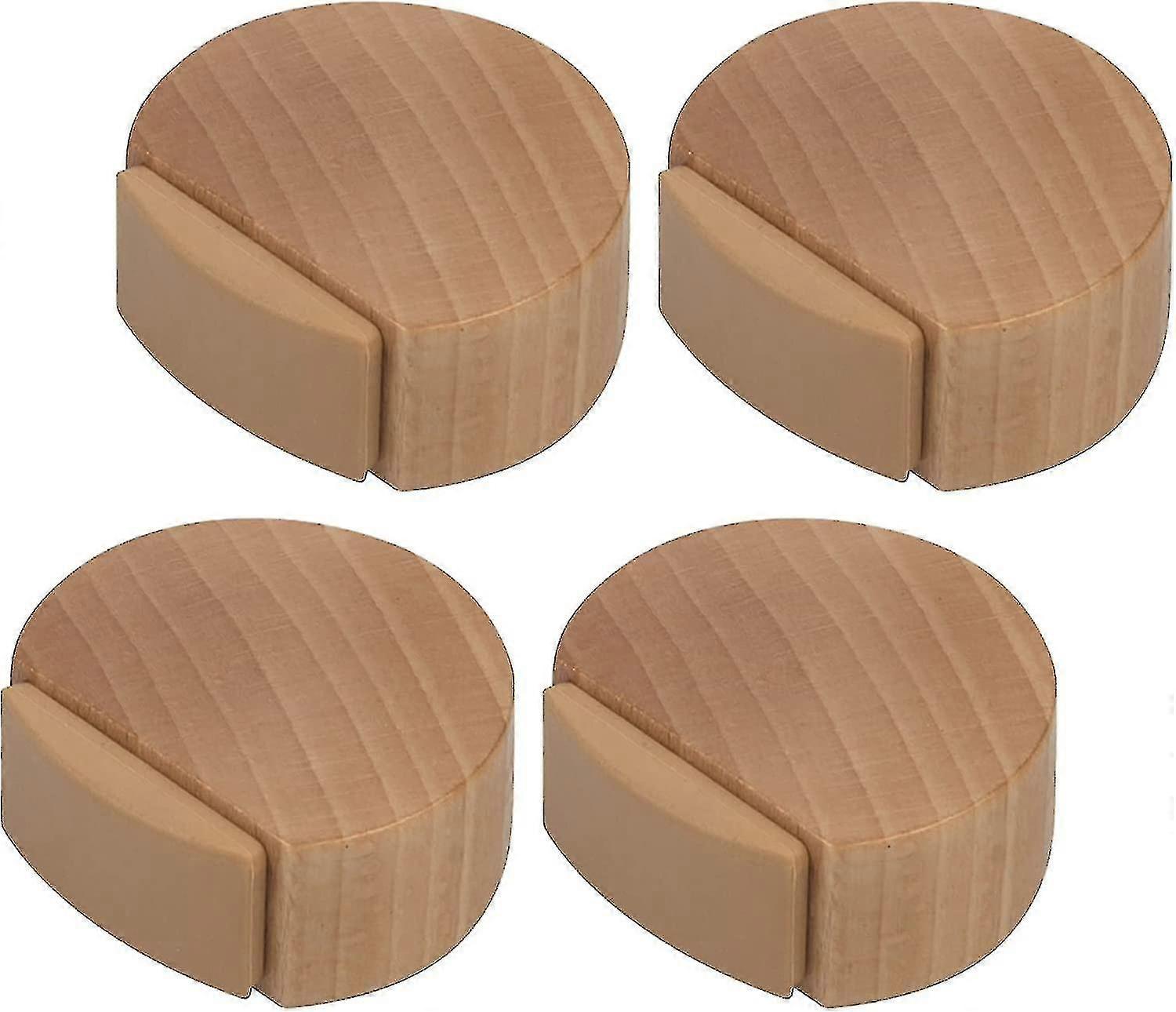 粘着ドアストッパー - フローリングと寄木細工の床のための木製ドアストッパー - 粘着ドアストッパー - 目立たずエレガントなドアストッパー - 4個セット