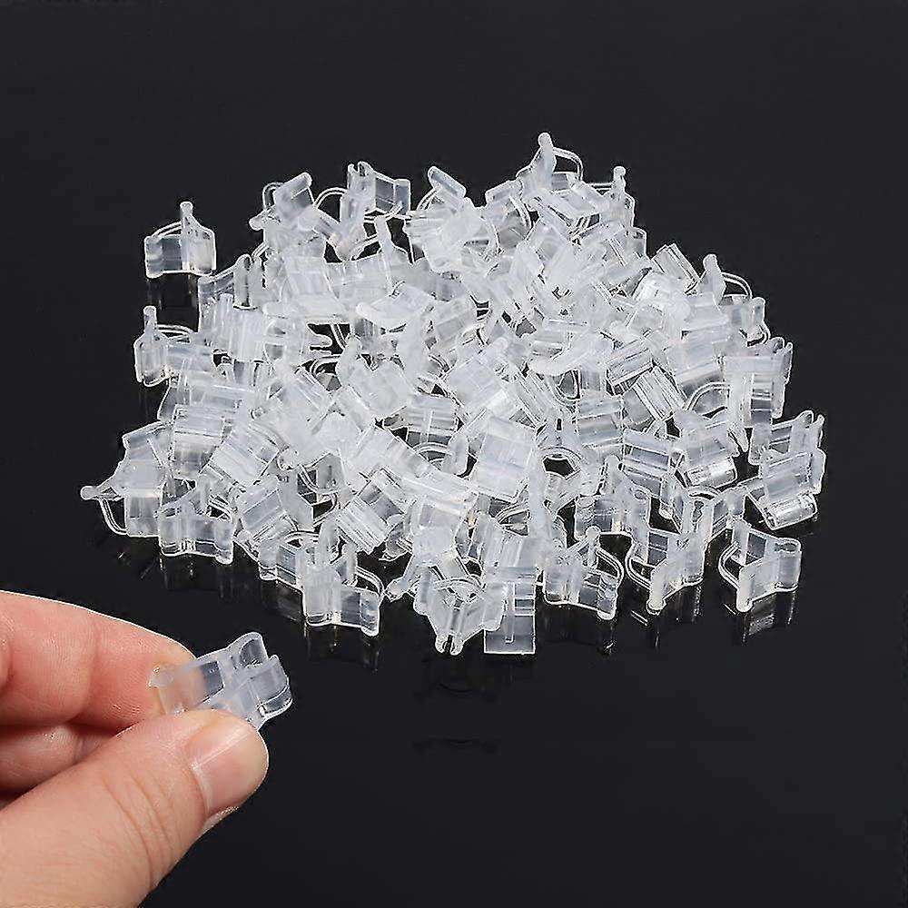 トマトクリップ、接ぎ木クリップ、接ぎ木クリップ-100個透明プラスチック、つる性植物用植物クリップ、安全で信頼性が高く、使いやすい保育園ツールアサリ