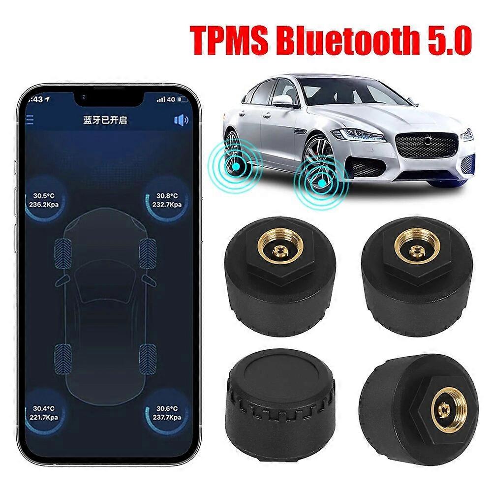 Bluetooth 50 External TPMS Mobile Phone APP Display Car Tire Pressure Sensors Android/IOS Tire Pressure Monitoring System