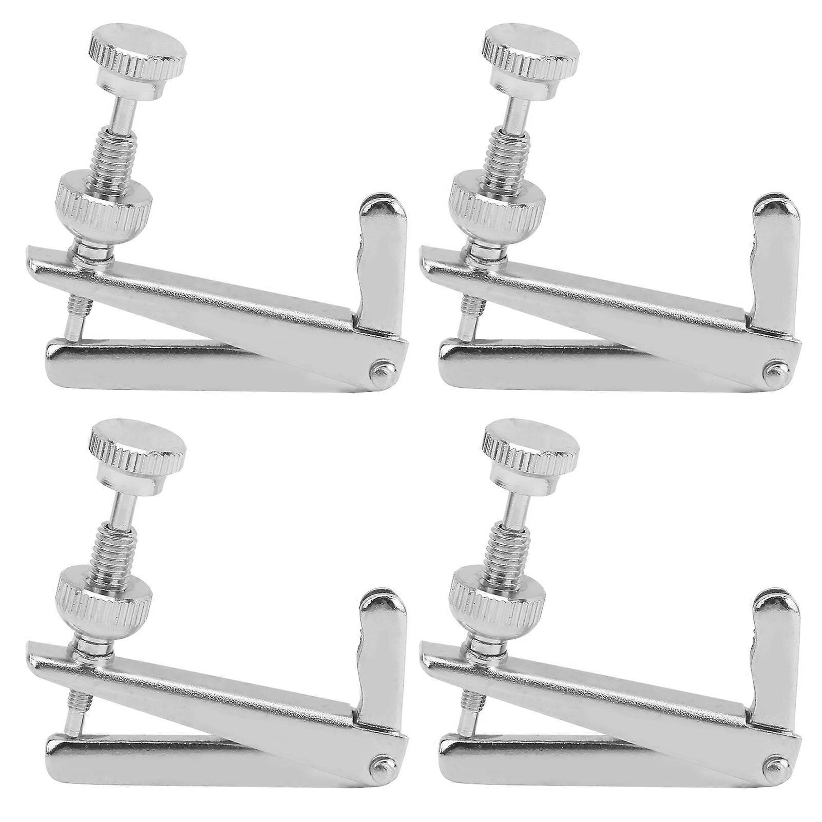 4Pcs Violin Fine Tuners 3/44/4 Cello Parts String Tool Replacement Instrument AccessoriesSilver