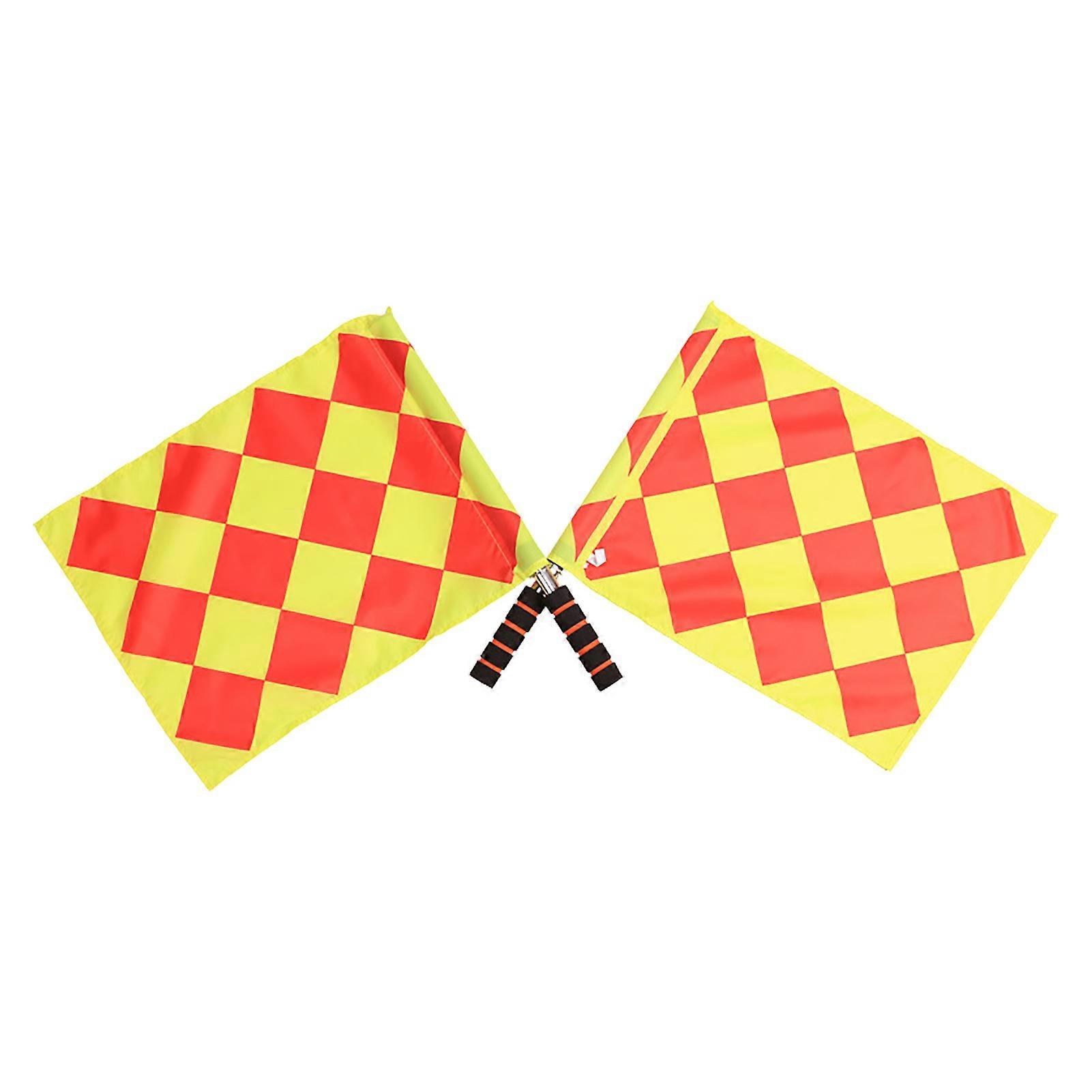 Referee Flag Waterproof | 2PCS Soccer Ref Flags | Sports Linesman Flag with Foam Handle, Referee Flags for Soccer Football Hockey