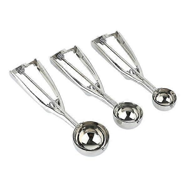 ZK-Stainless Steel Ice Cream Scoop Set with Trigger (SML)