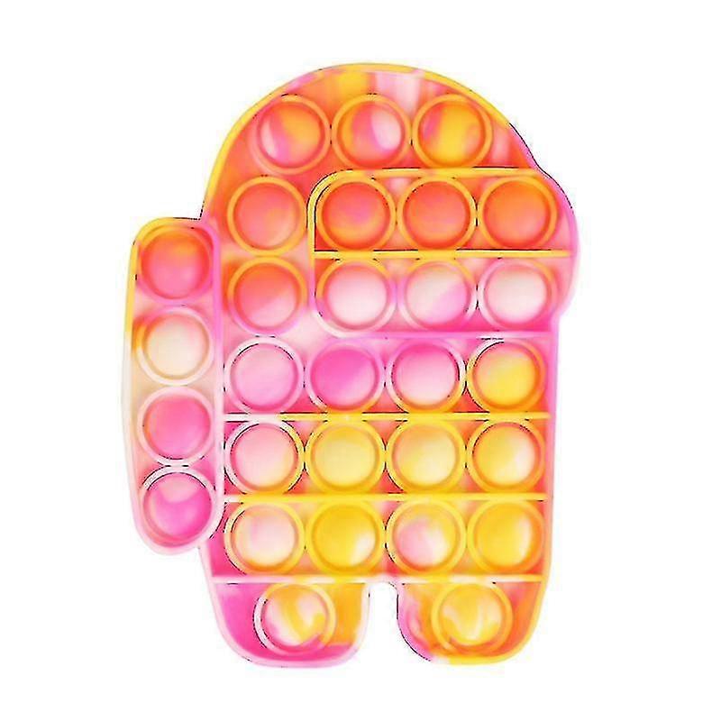 Tie-dye Unicorn Rodent Pioneer Children's Mental Arithmetic Desktop Decompression Puzzle Silicone Toy_h(color:red Yellow)