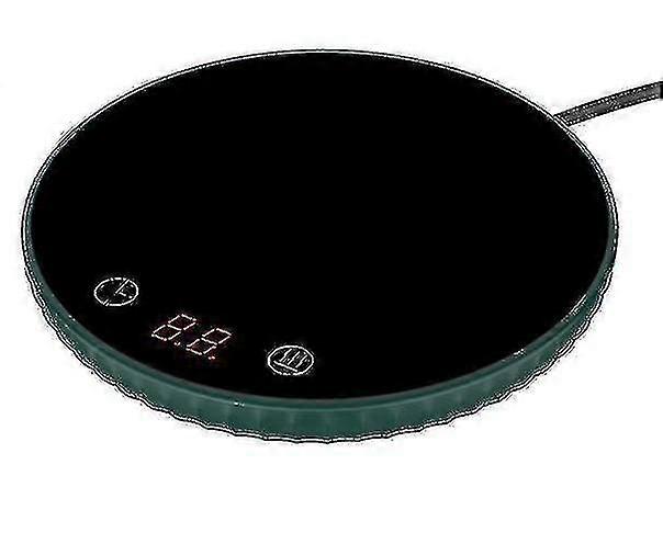 Mini Smart Thermostatic Heating Coaster With Timing,lcd Displaygreen