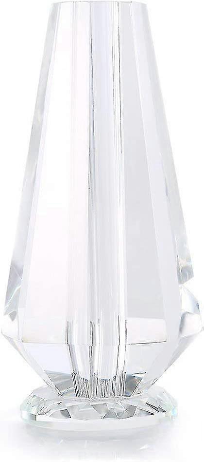 24k Rose Transparent Vase, Unique Single Clear Glass Rose Display Stand For Artificial Flower Base Rose Shelf Support - 4" Gifts For Her