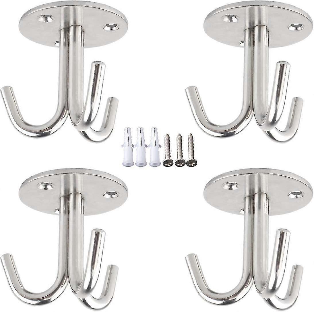 4pcs Hook Stainless Steel Hook Hook With Screw Hook Ceiling Hanger