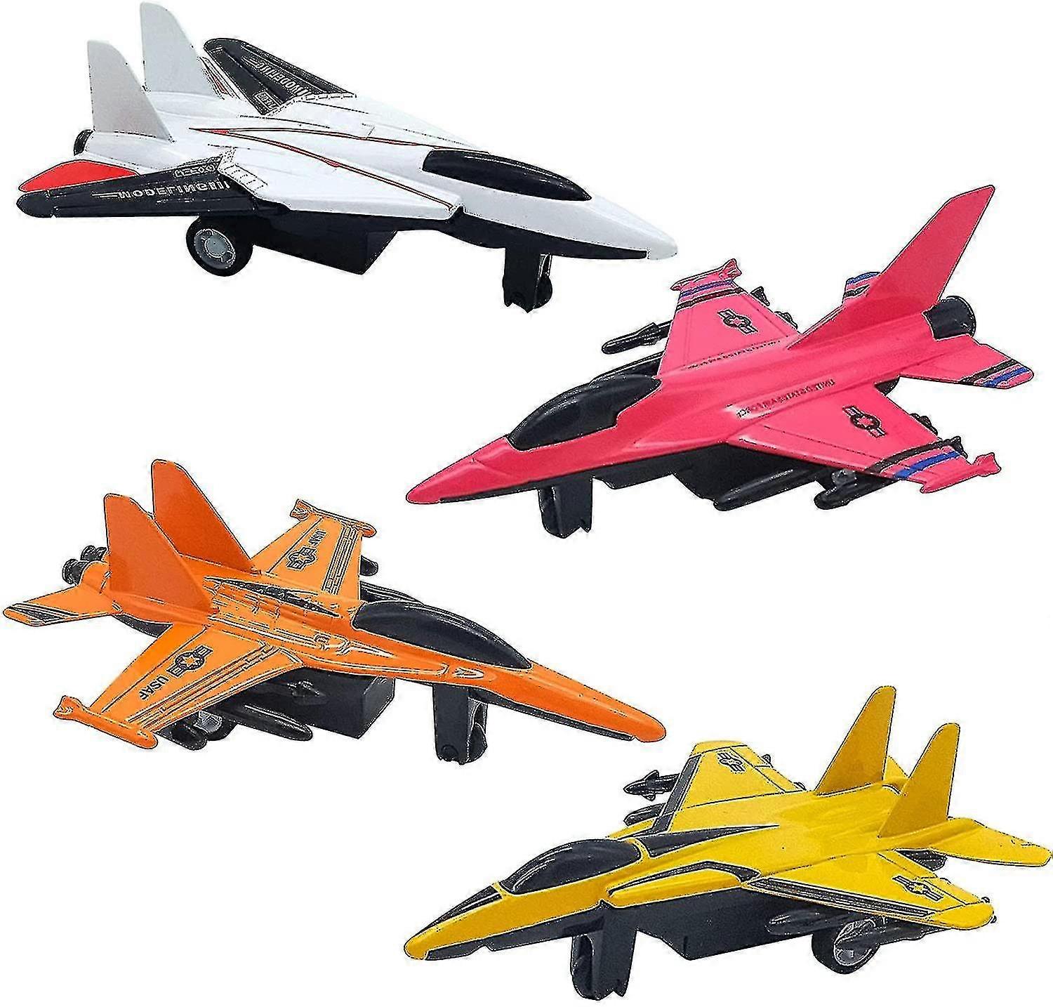 4pcs Airplane Toys Diecast Planes Models Set For Boys Girls - Die Cast Pull Back Airplane Model Toys Gifts, Great For Collection Party Favor