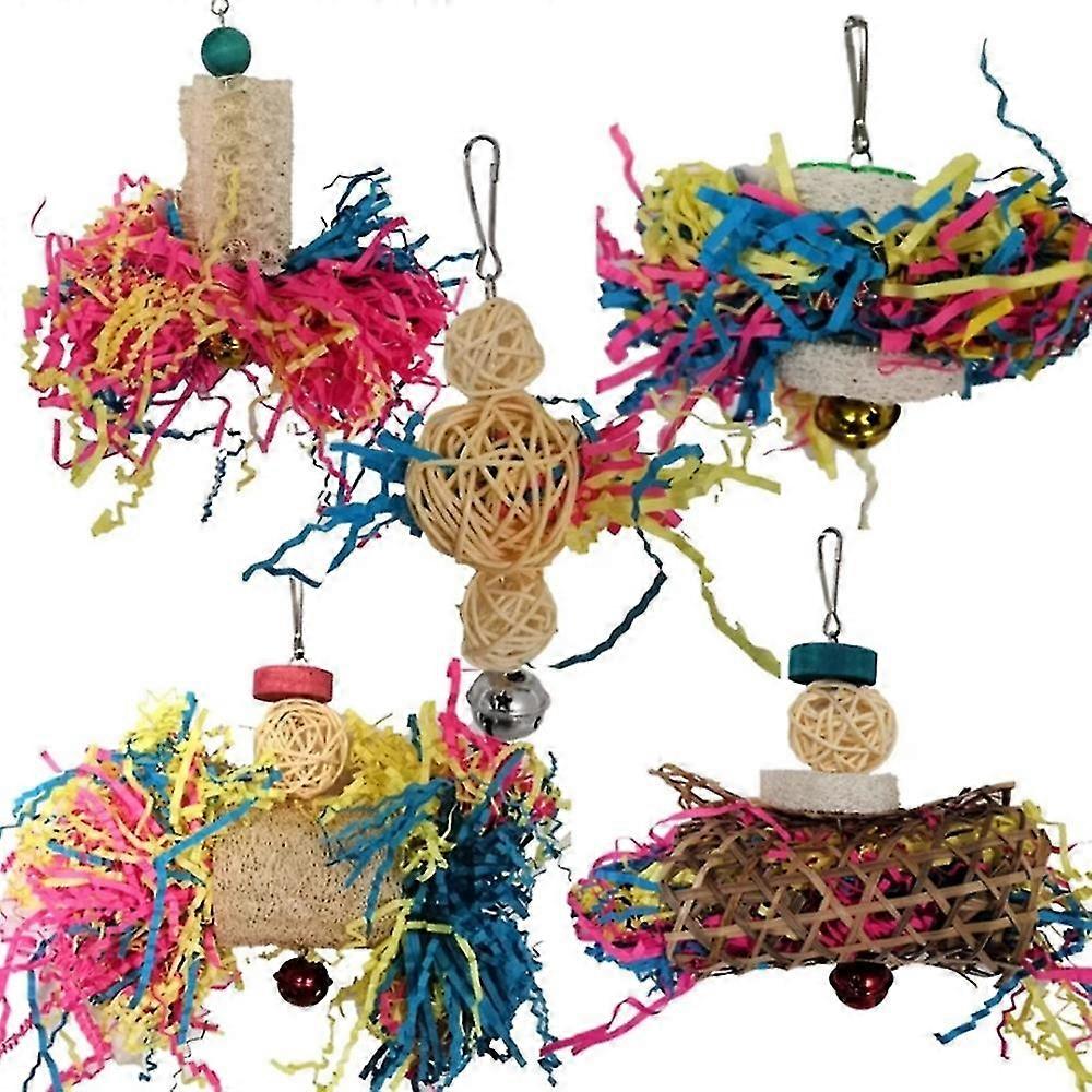 Parrots Shredding Toys Parakeet Chewing Foraging Toy Bird Cage Accessories For Lovebird Cockatiel Pe
